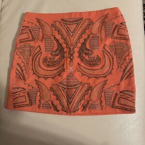 Love Posh Pink Embroidered Skirt NWOT